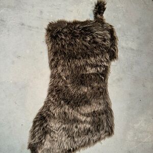 Faux Fur Brown Stocking